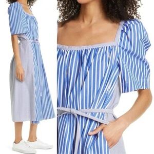 Baum und Pferdgarten Aiko Stripe Midi Dress NWT EU 42 Blue Organic Cotton $440